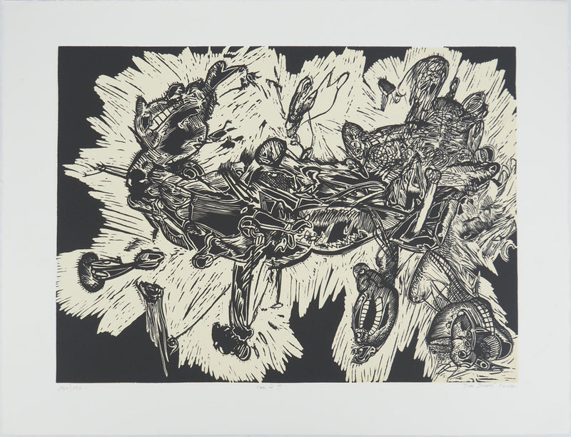 Yves DOARE : Créatures fantastiques, Lithographie originale (vue générale) - Crédit photo : Galerie Art.Paris