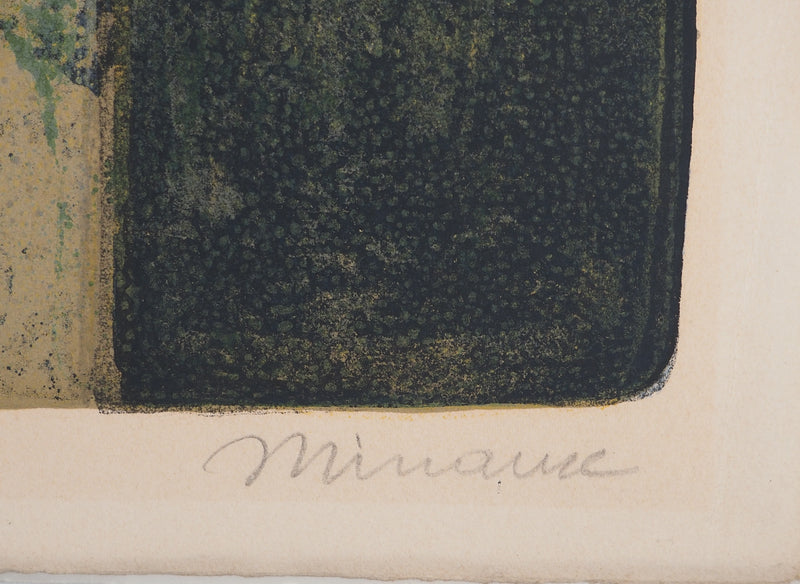 André MINAUX : Jeune fille au bouquet, Lithographie originale (photo de détail 2) - Crédit photo : Galerie Art.Paris