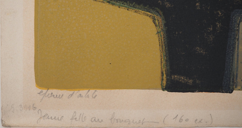 André MINAUX : Jeune fille au bouquet, Lithographie originale (photo de détail 6) - Crédit photo : Galerie Art.Paris