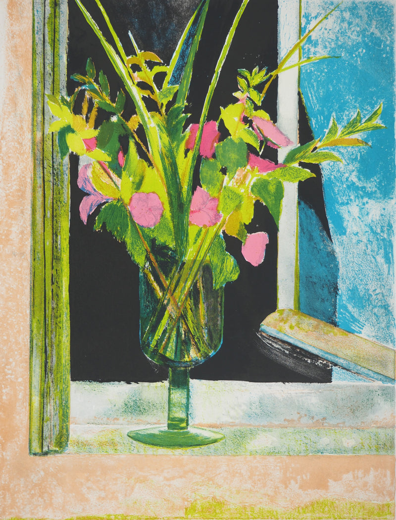 Guy BARDONE : Nature morte rose et noire, Lithographie originale (photo de détail 3) - Crédit photo : Galerie Art.Paris