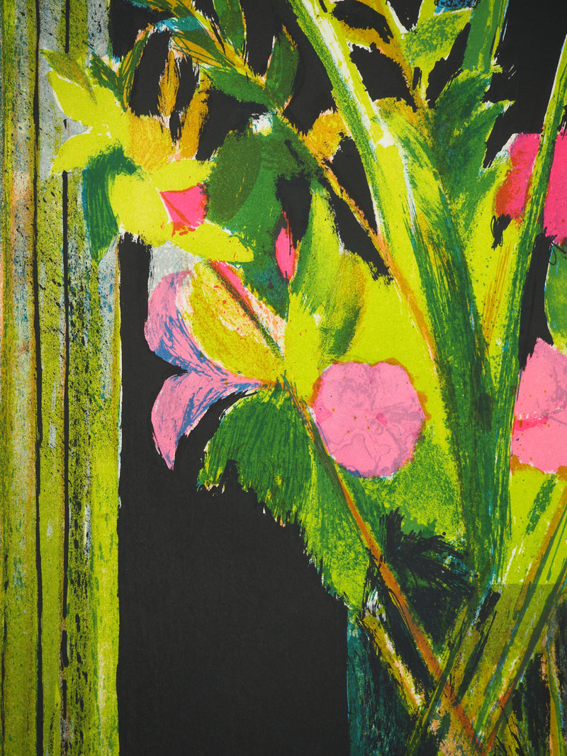 Guy BARDONE : Nature morte rose et noire, Lithographie originale (photo de détail 4) - Crédit photo : Galerie Art.Paris