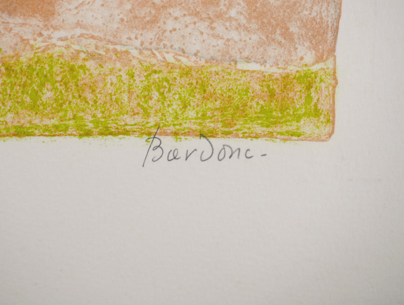 Guy BARDONE : Nature morte rose et noire, Lithographie originale (photo de détail 2) - Crédit photo : Galerie Art.Paris