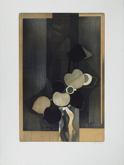 André MINAUX : Nature morte au bouquet, Gravure originale (vue générale) - Crédit photo : Galerie Art.Paris
