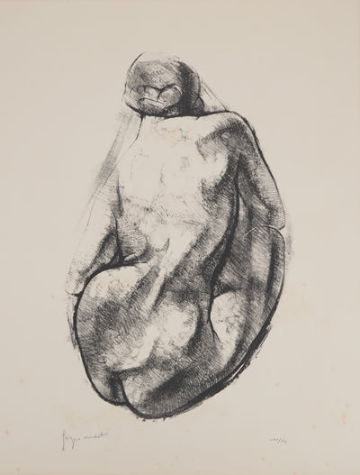 Georges OUDOT : Femme vue de dos, Gravure originale (photo de détail 2) - Crédit photo : Galerie Art.Paris