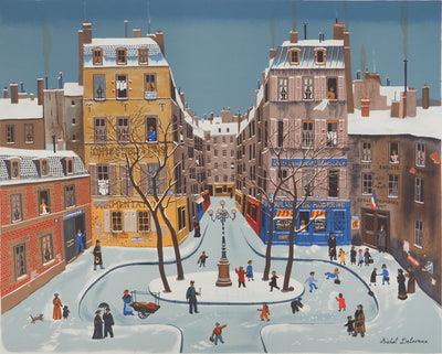 Michel DELACROIX : Paris : La Place Furstenberg, Lithographie originale (photo de détail 3) - Crédit photo : Galerie Art.Paris