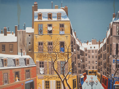 Michel DELACROIX : Paris : La Place Furstenberg, Lithographie originale (photo de détail 4) - Crédit photo : Galerie Art.Paris