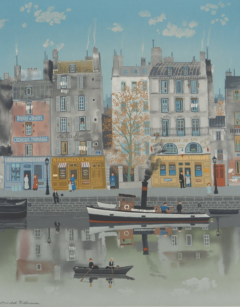 Michel DELACROIX : Le canal, Lithographie originale (photo de détail 3) - Crédit photo : Galerie Art.Paris