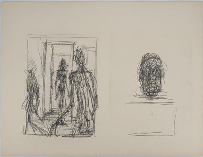 Alberto GIACOMETTI : Silhouettes en marche, Lithographie originale (vue générale) - Crédit photo : Galerie Art.Paris
