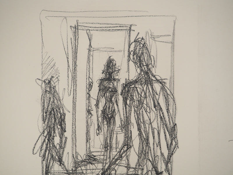 Alberto GIACOMETTI : Silhouettes en marche, Lithographie originale (photo de détail 4) - Crédit photo : Galerie Art.Paris