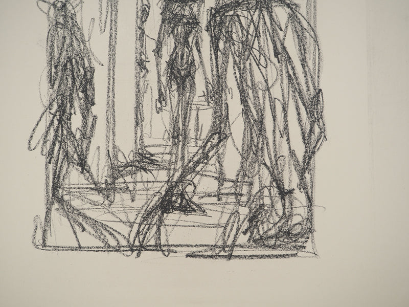 Alberto GIACOMETTI : Silhouettes en marche, Lithographie originale (photo de détail 5) - Crédit photo : Galerie Art.Paris