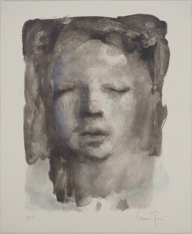 Leonor FINI : Visage endormi, c, Lithographie originale (vue générale) - Crédit photo : Galerie Art.Paris