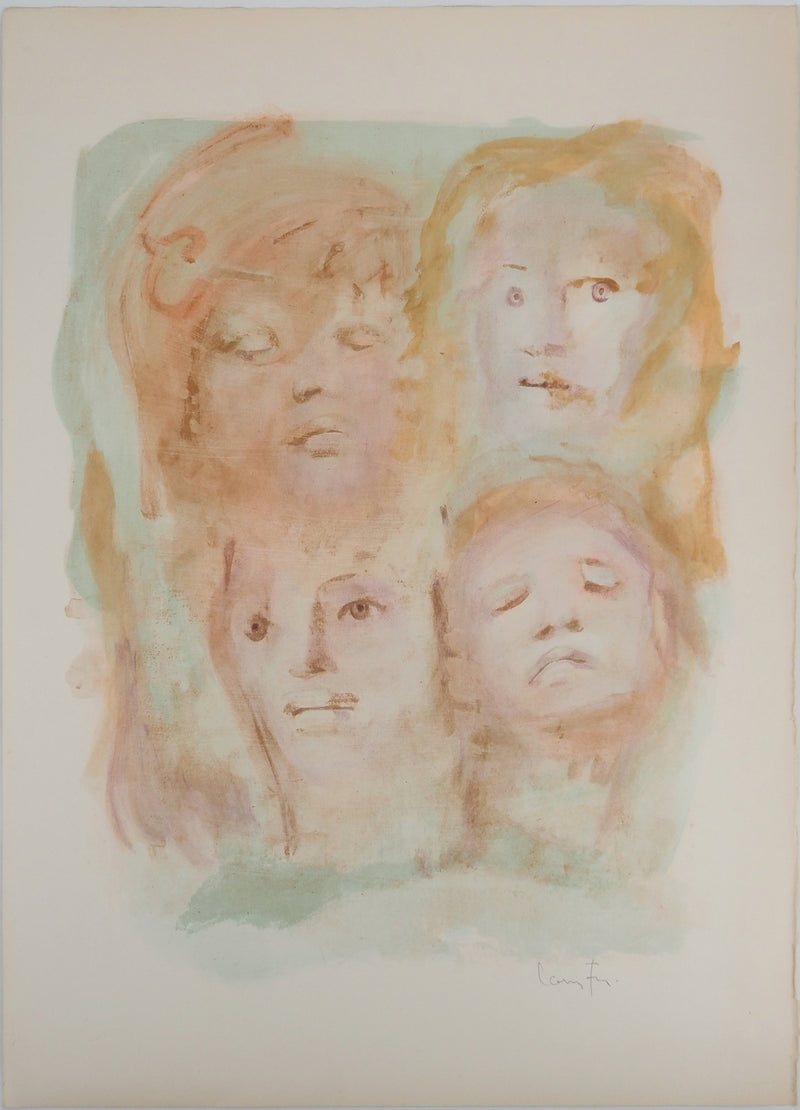 Leonor FINI : Visages féminins, Lithographie originale (vue générale) - Crédit photo : Galerie Art.Paris