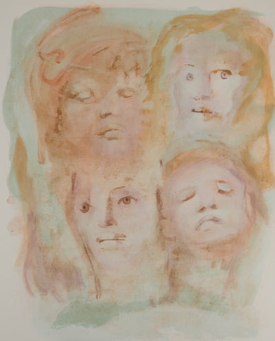 Leonor FINI : Visages multiples, Lithographie originale (photo de détail 3) - Crédit photo : Galerie Art.Paris