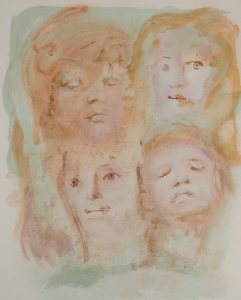 Leonor FINI : Visages multiples, Lithographie originale (photo de détail 3) - Crédit photo : Galerie Art.Paris