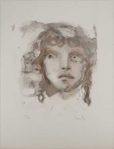 Leonor FINI : Portrait de jeune fille, Lithographie originale (vue générale) - Crédit photo : Galerie Art.Paris