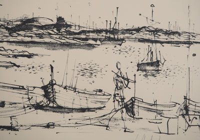 Jean CARZOU : Vue sur le port, Lithographie originale (photo de détail 5) - Crédit photo : Galerie Art.Paris