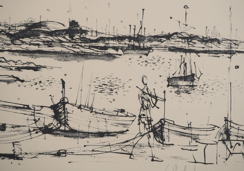 Jean CARZOU : Vue sur le port, Lithographie originale (photo de détail 5) - Crédit photo : Galerie Art.Paris