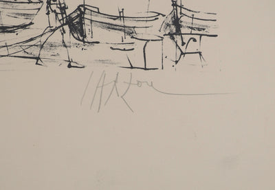 Jean CARZOU : Vue sur le port, Lithographie originale (photo de détail 2) - Crédit photo : Galerie Art.Paris