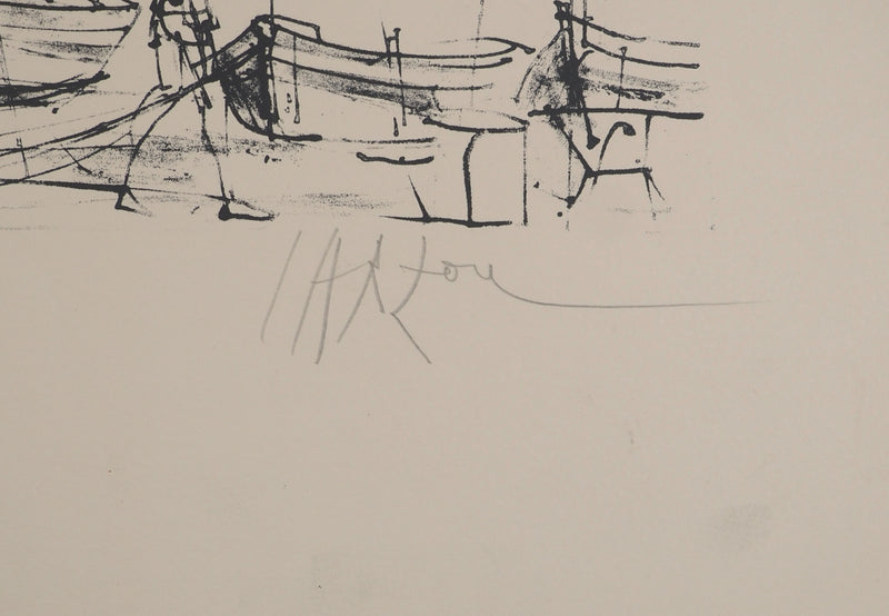 Jean CARZOU : Vue sur le port, Lithographie originale (photo de détail 2) - Crédit photo : Galerie Art.Paris