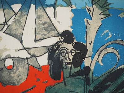 Claude VENARD : Femme en bord de mer, Lithographie originale (photo de détail 5) - Crédit photo : Galerie Art.Paris