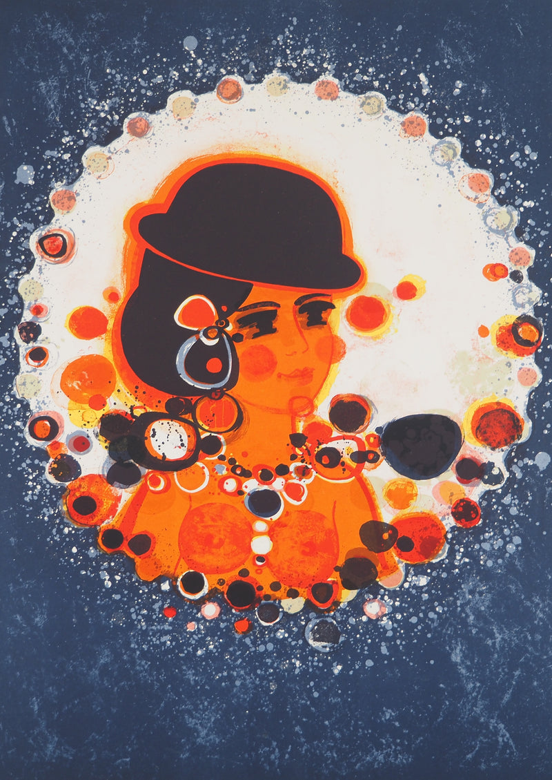 Frédéric MENGUY : Jeune fille au collier de perles, Lithographie originale (photo de détail 3) - Crédit photo : Galerie Art.Paris