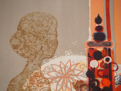 Frédéric MENGUY : Femme au panier de fruits, Lithographie originale (photo de détail 4) - Crédit photo : Galerie Art.Paris