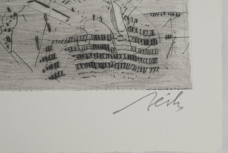François BEALU : Composition abstraite , Gravure originale (photo de détail 2) - Crédit photo : Galerie Art.Paris