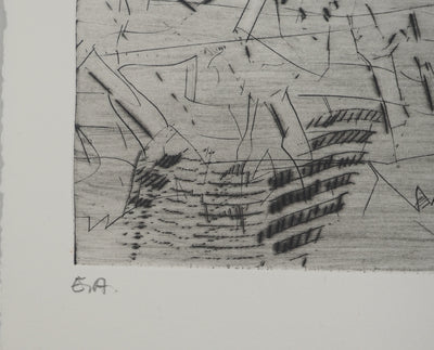 François BEALU : Composition abstraite , Gravure originale (photo de détail 5) - Crédit photo : Galerie Art.Paris