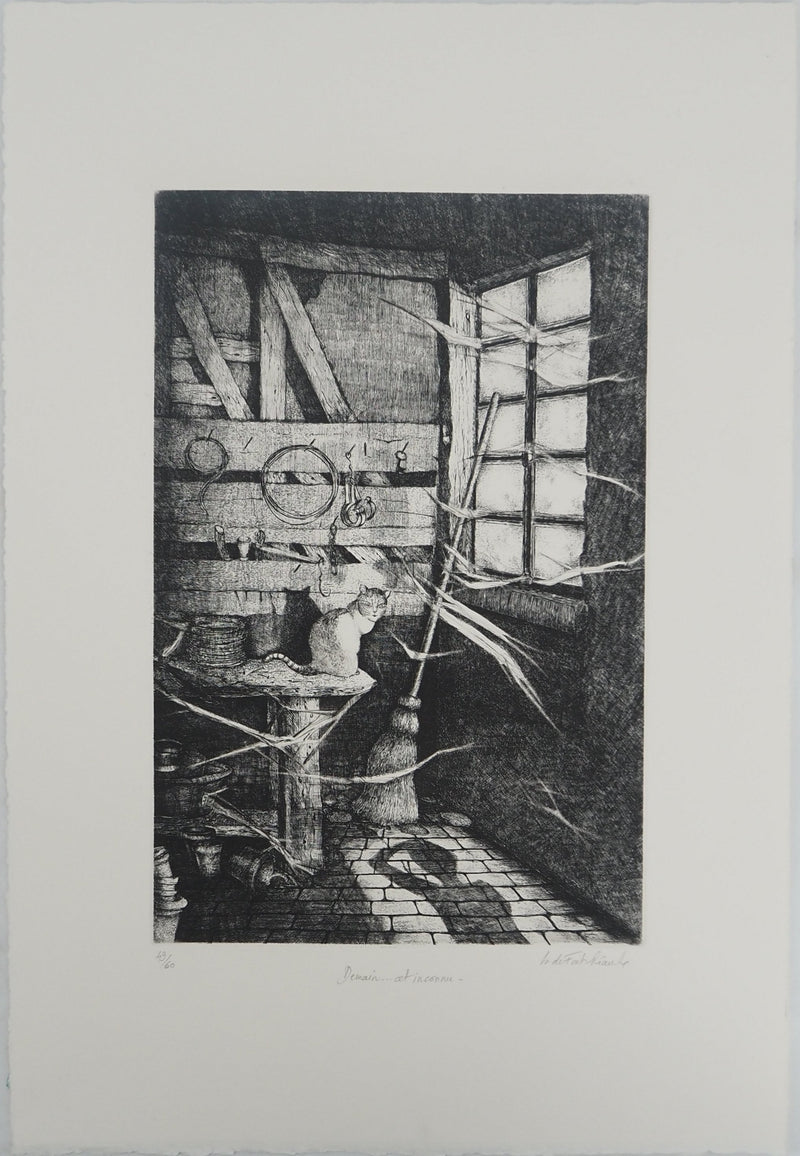 Isabelle DE FONT-REAULX : Demain cet inconnu, Gravure originale (vue générale) - Crédit photo : Galerie Art.Paris