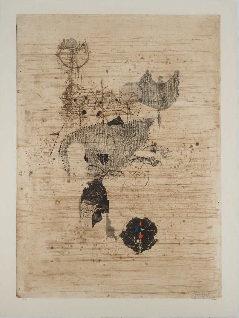 Johnny FRIEDLAENDER : Les deux chats II, Gravure originale (vue générale) - Crédit photo : Galerie Art.Paris