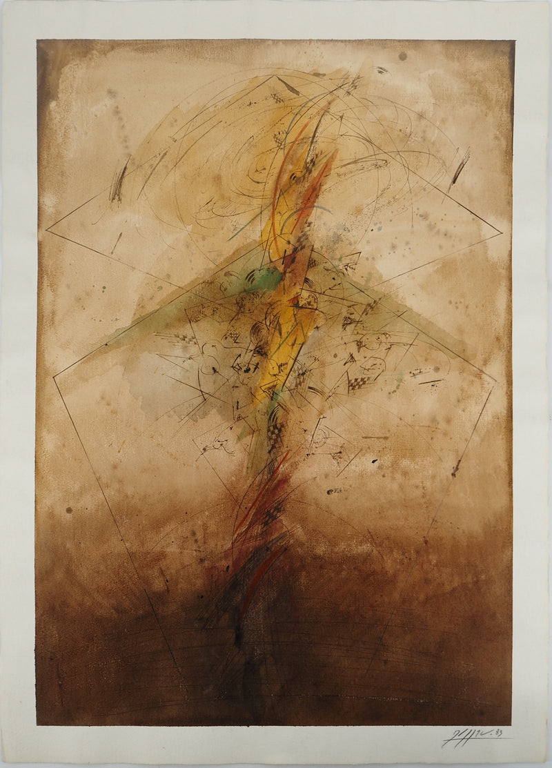 Georges DUSSAU : Composition abstraite, Lithographie originale (vue générale) - Crédit photo : Galerie Art.Paris