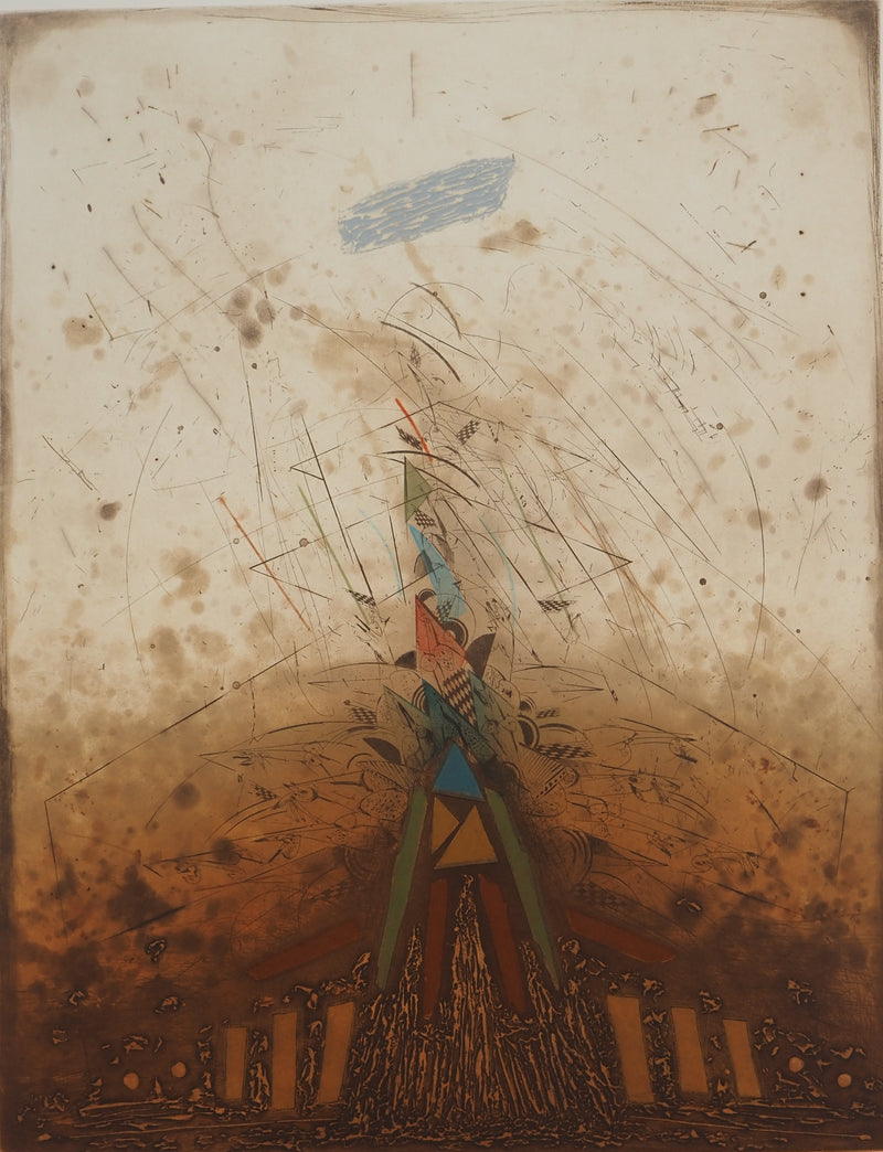 Georges DUSSAU : Les Chemins de papier, Gravure originale (photo de détail 3) - Crédit photo : Galerie Art.Paris