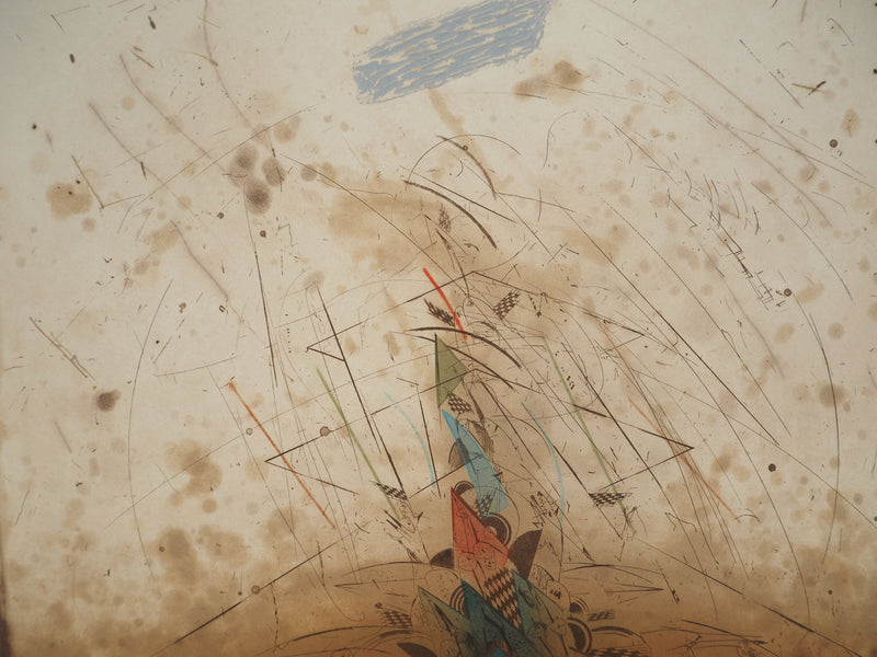 Georges DUSSAU : Les Chemins de papier, Gravure originale (photo de détail 4) - Crédit photo : Galerie Art.Paris