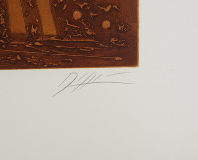 Georges DUSSAU : Les Chemins de papier, Gravure originale (photo de détail 2) - Crédit photo : Galerie Art.Paris