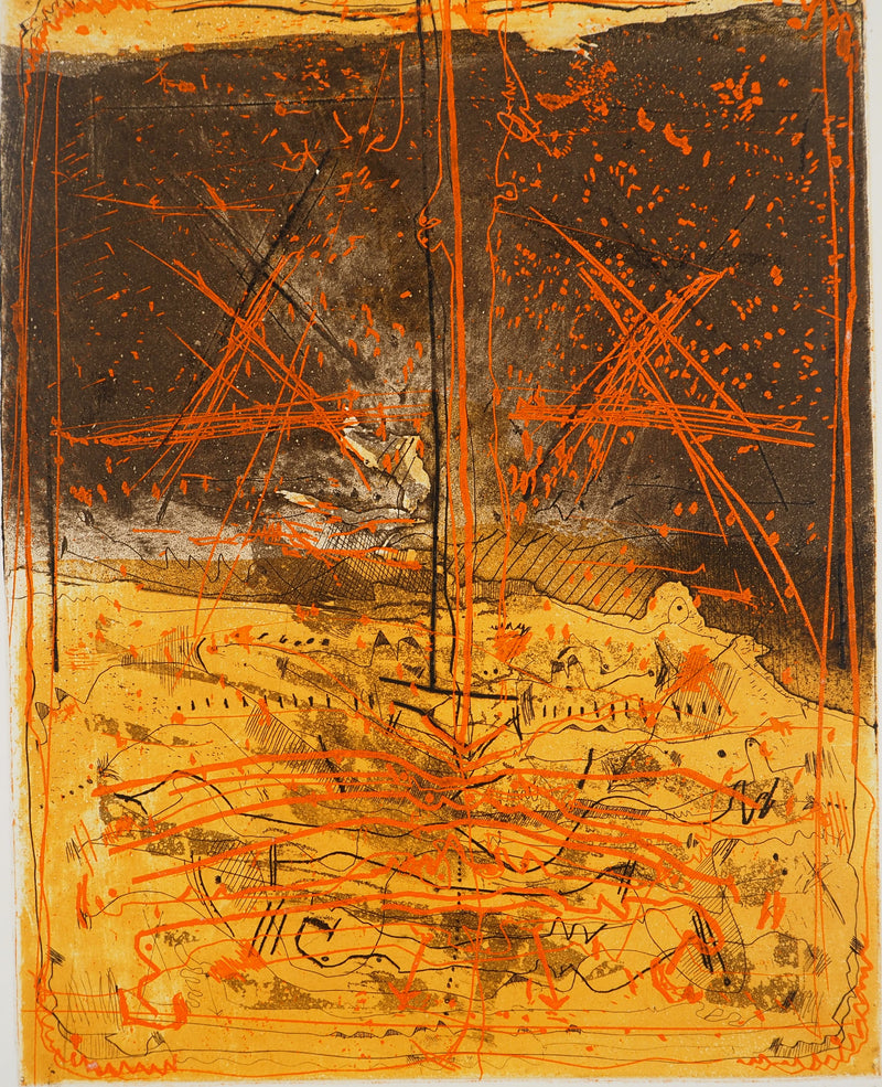 Georges DUSSAU : Les deux croix, Gravure originale (photo de détail 3) - Crédit photo : Galerie Art.Paris