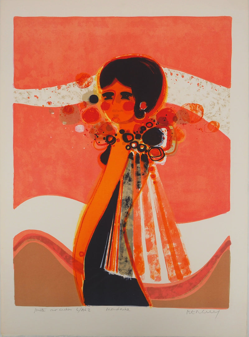 Frédéric MENGUY : La mondaine, Lithographie originale (vue générale) - Crédit photo : Galerie Art.Paris