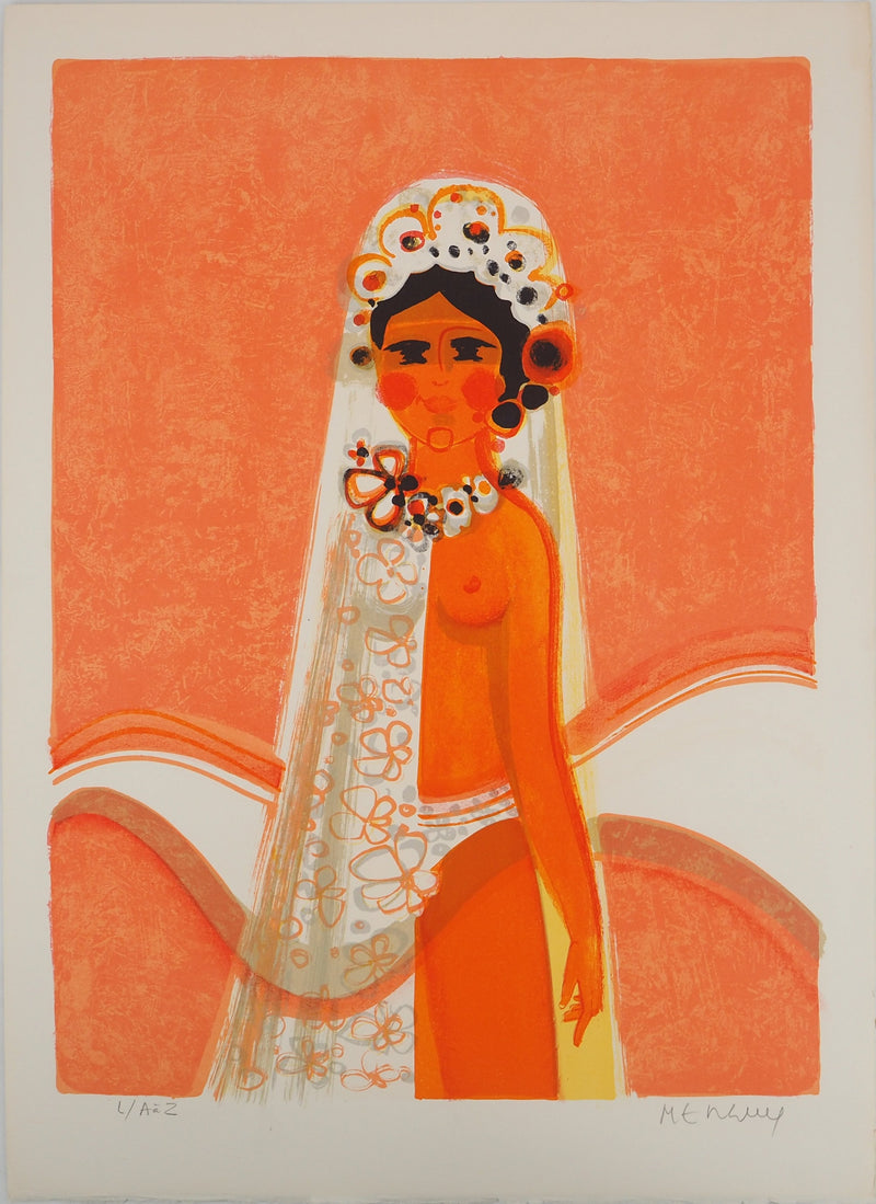 Frédéric MENGUY : La mariée, Lithographie originale (vue générale) - Crédit photo : Galerie Art.Paris