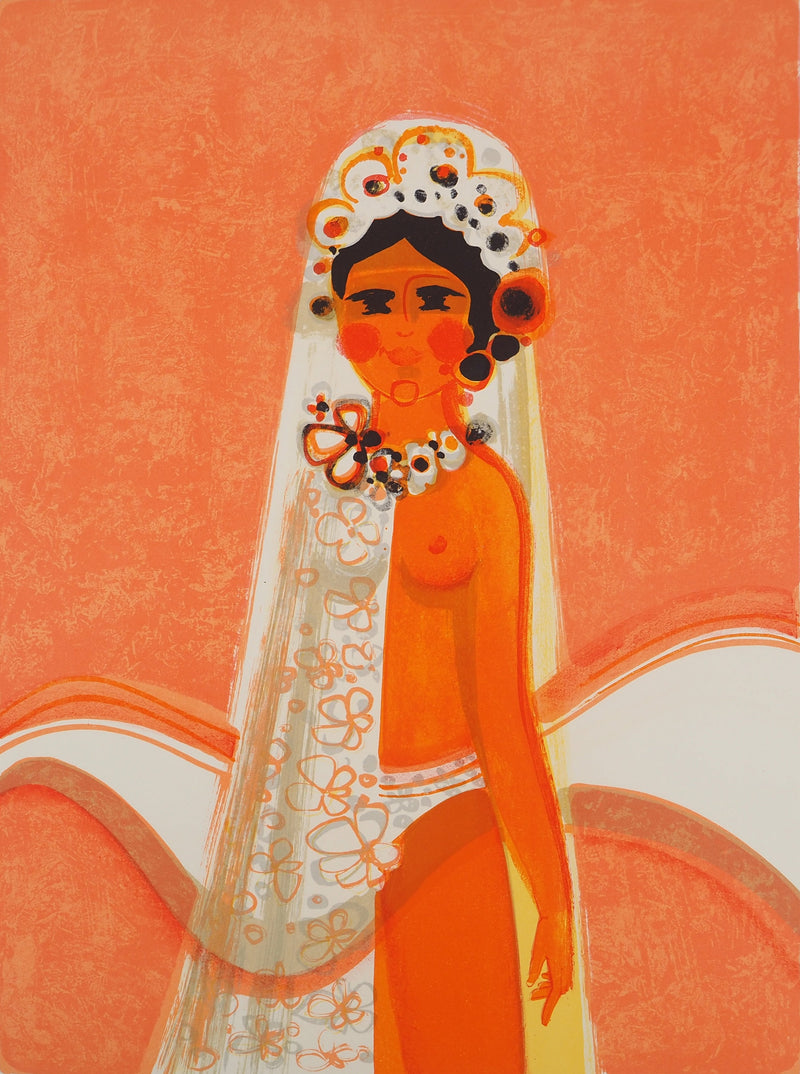 Frédéric MENGUY : La mariée, Lithographie originale (photo de détail 3) - Crédit photo : Galerie Art.Paris