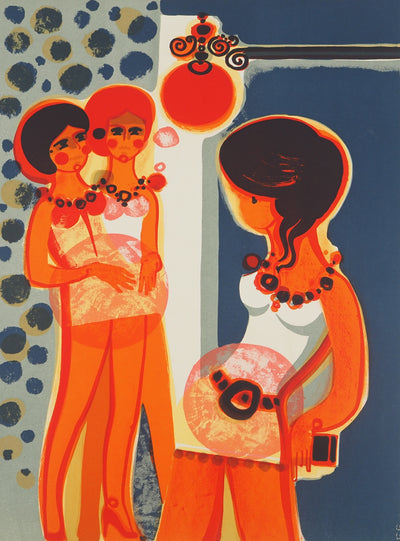 Frédéric MENGUY : Les filles , Lithographie originale (photo de détail 3) - Crédit photo : Galerie Art.Paris