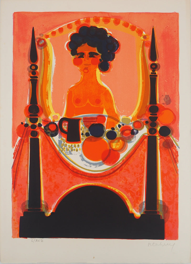 Frédéric MENGUY : Le déjeuner, Lithographie originale (vue générale) - Crédit photo : Galerie Art.Paris