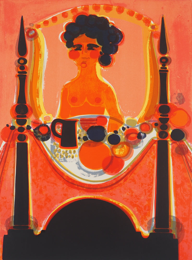 Frédéric MENGUY : Le déjeuner, Lithographie originale (photo de détail 3) - Crédit photo : Galerie Art.Paris
