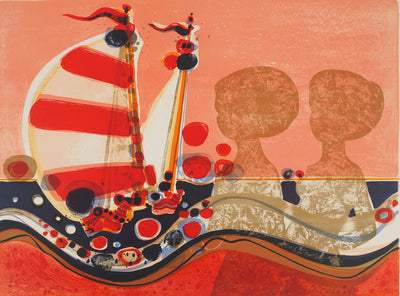 Frédéric MENGUY : Les voiliers, Lithographie originale (photo de détail 3) - Crédit photo : Galerie Art.Paris