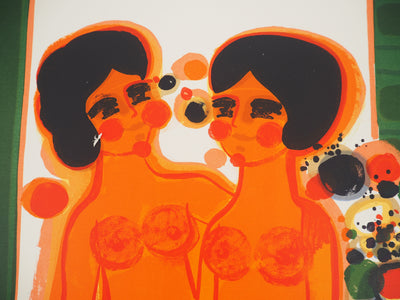 Frédéric MENGUY : Jeunes filles à la fenêtre, Lithographie originale (photo de détail 4) - Crédit photo : Galerie Art.Paris