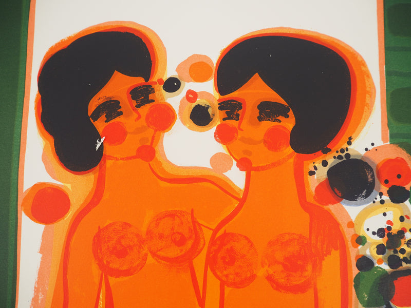 Frédéric MENGUY : Jeunes filles à la fenêtre, Lithographie originale (photo de détail 4) - Crédit photo : Galerie Art.Paris