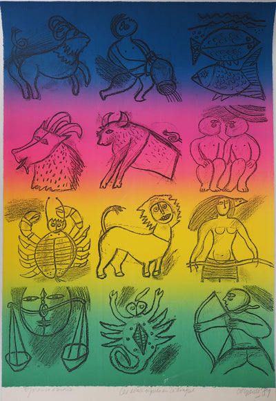 Guillaume CORNEILLE : Les douze signes du zodiaque, Lithographie originale (photo de détail 3) - Crédit photo : Galerie Art.Paris