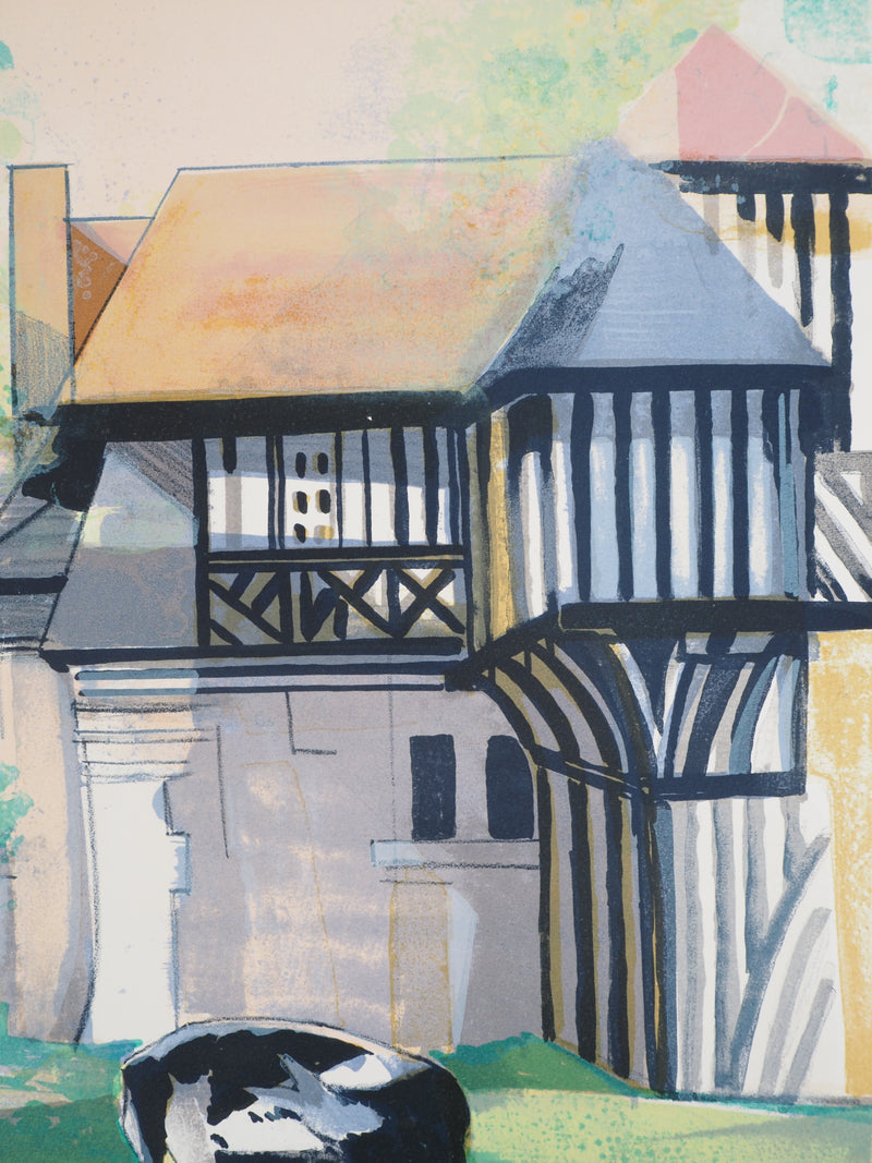 Camille HILAIRE : Maison normande à colombage, Lithographie originale (photo de détail 3) - Crédit photo : Galerie Art.Paris