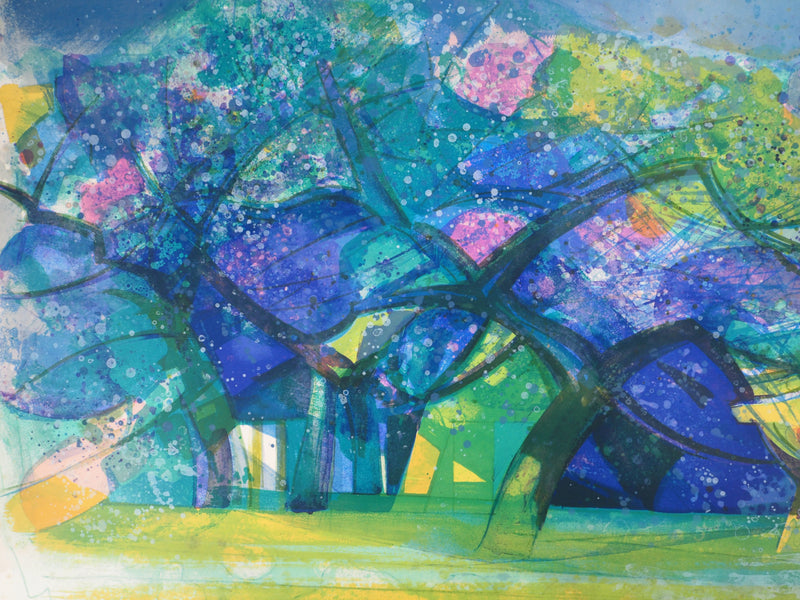 Camille HILAIRE : Normandie, les pommiers en fleur, Lithographie originale (photo de détail 3) - Crédit photo : Galerie Art.Paris