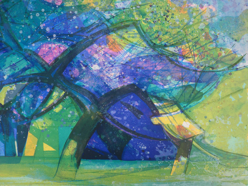 Camille HILAIRE : Normandie, les pommiers en fleur, Lithographie originale (photo de détail 4) - Crédit photo : Galerie Art.Paris