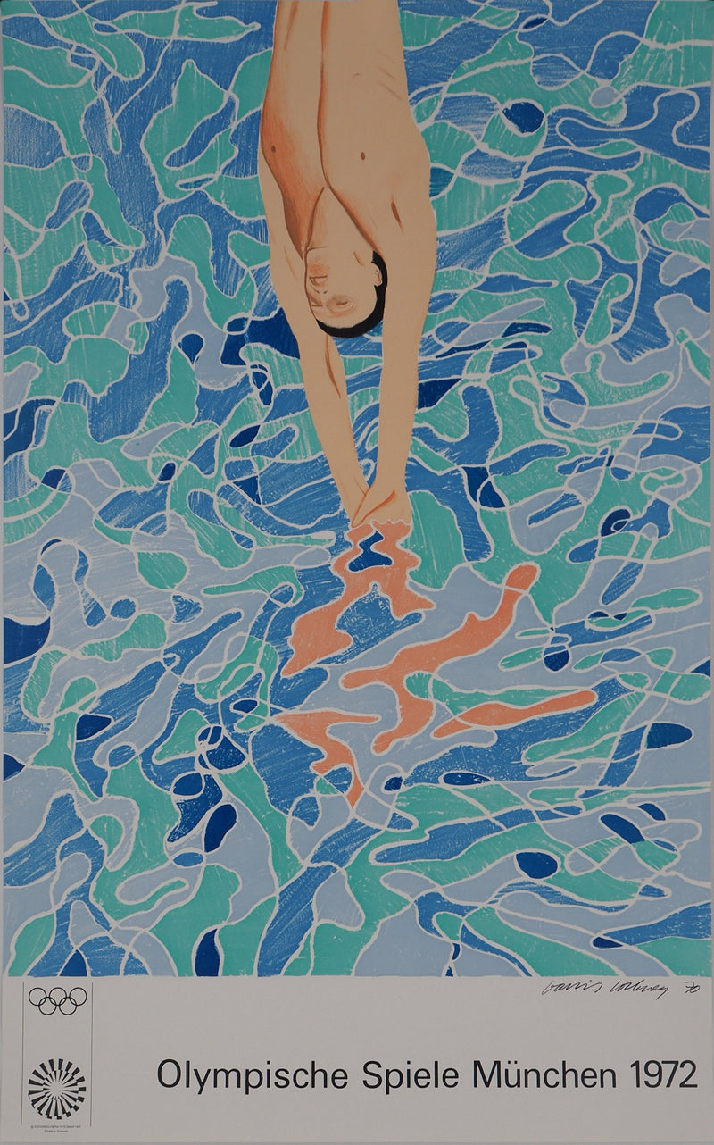 David HOCKNEY: The Diver, Original signed lithograph