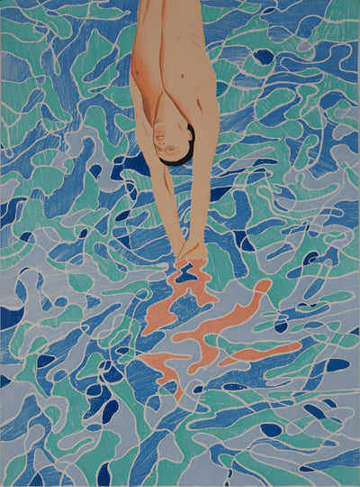 David HOCKNEY: The Diver, Original signed lithograph